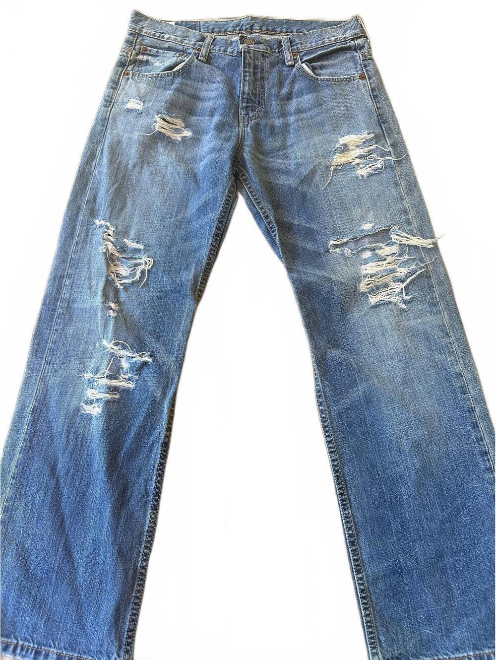 Levi's Mens 32x29 Distressed Ripped Blue Jeans